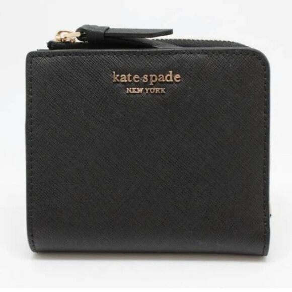 Kate Spade Cameron black leather L-Zip bi-fold wallet NWT - Picture 1 of 10